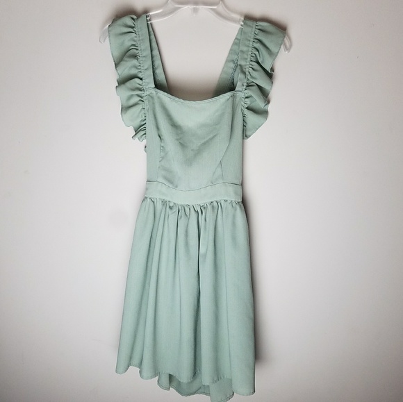 mint green ruffle dress